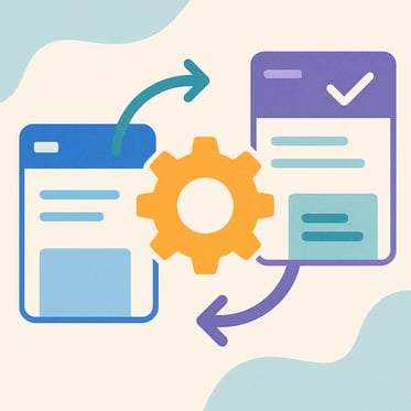 Abstract representation of an integration between two software applications
