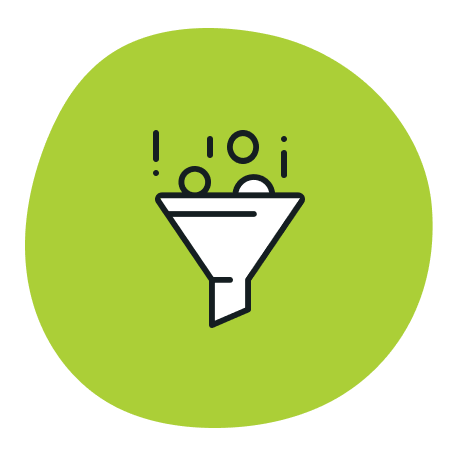 Funnel with incoming elements, symbolizing technical HubSpot audits