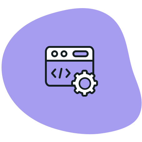 Gear with analytics bars, representing technical performance tuning