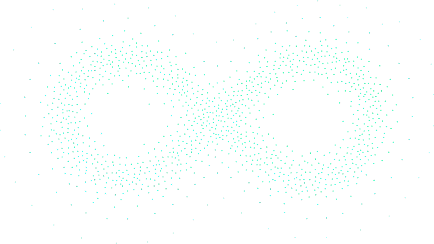 Infinity symbol made of green dots, representing scalable HubSpot solutions