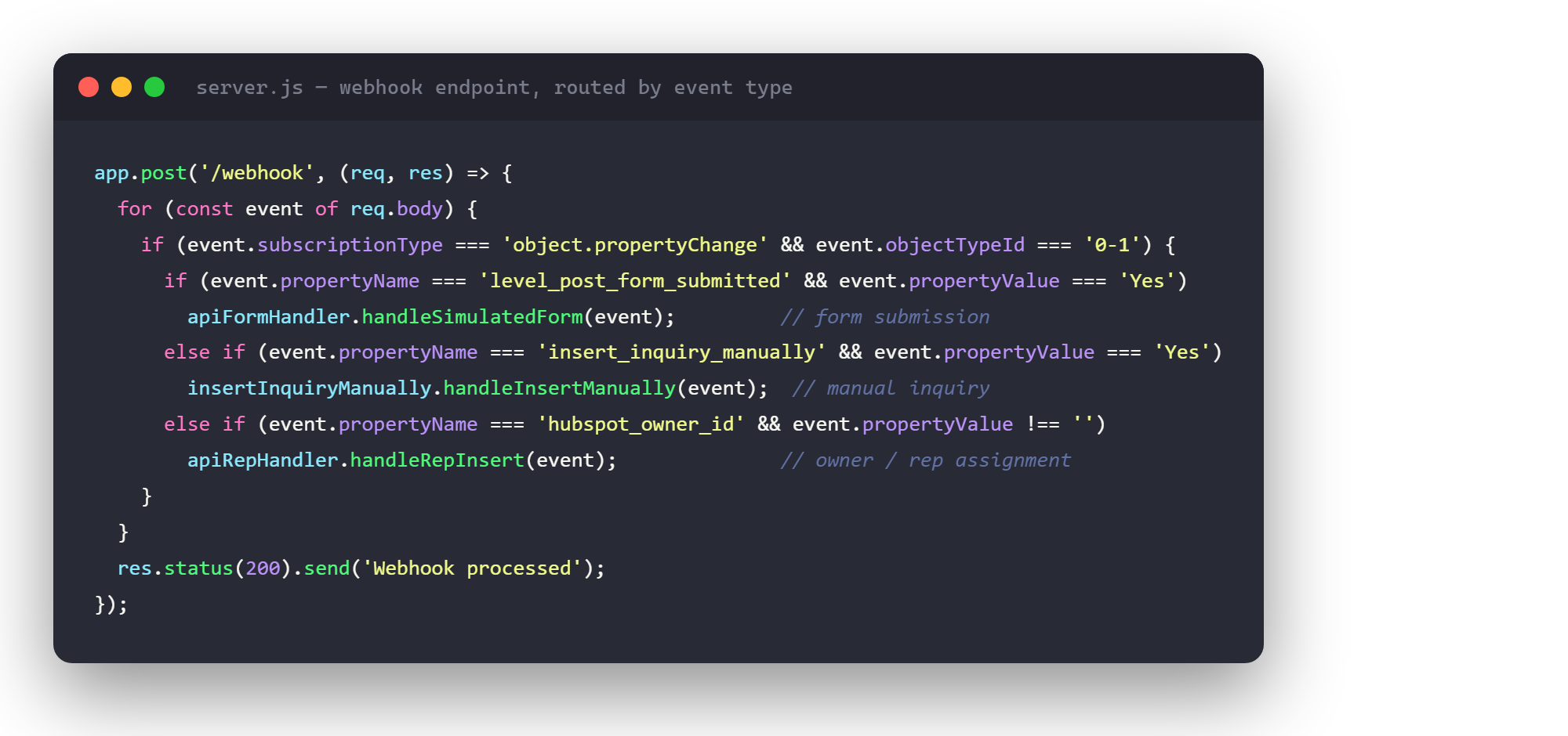 webhook endpoints